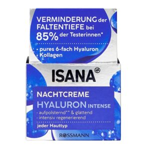Isana Hyaluron Night Cream 50ml - Collagen & Shea Butter