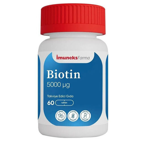 Imuneks Farma Biotin 5000µg - 60 Tablets for Healthy Hair & Skin