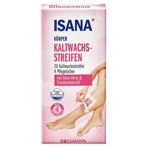 Isana 20 Cold Wax Strips & 4 Cleaning Wipes for Smooth Skin