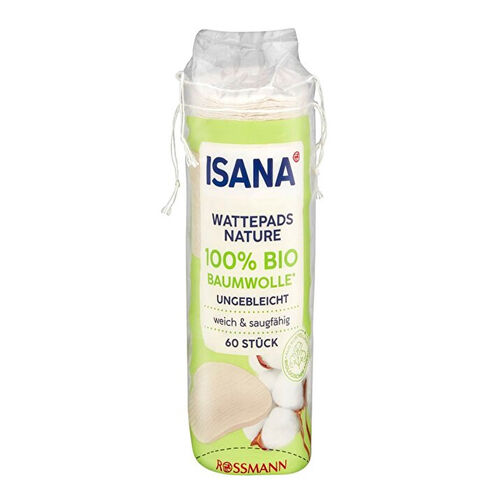 Isana Natural Cotton Pads - 60 Eco-Friendly Discs