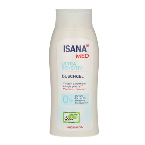 Isana Med Ultra Sensitive 250ml Shower Gel for Gentle Cleansing