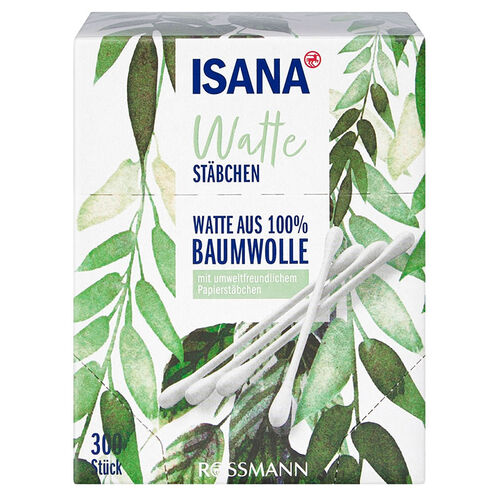 Isana Decorative Box with 300 Cotton Swabs - Stylish Storage