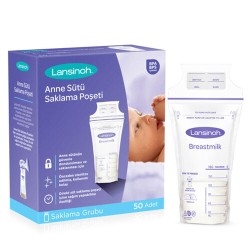 Lansinoh 50 Breast Milk Storage Bags - Leak-Proof & Sterilized
