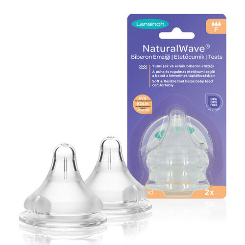 Lansinoh Fast Flow Natural Wave Bottle Nipple - 2 Pack