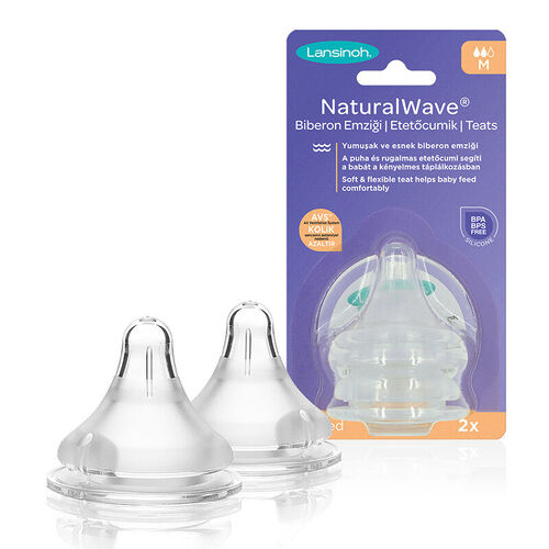 Lansinoh Natural Wave Medium Flow Bottle Teat for Easy Feeding