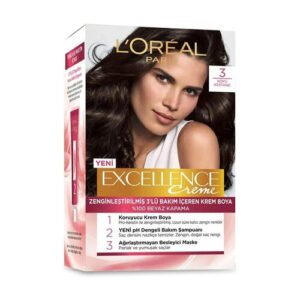 L'Oreal Paris Excellence Creme Hair Dye - 3 Dark Chestnut