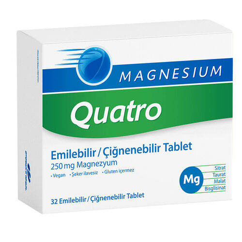 Magnesium Quatro Chewable Tablets - 32 Absorbable Tablets