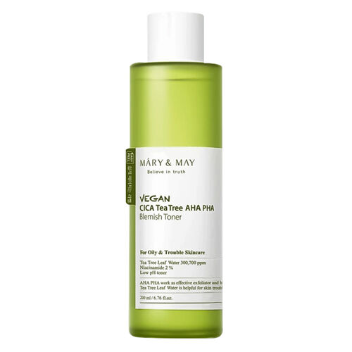 Mary May Vegan Cica Tea Tree Toner - AHA PHA Blemish Control 200ml