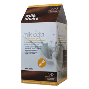 Milk Shake 7.43 Medium Ash Brown Copper Gold Hair Dye ECO Kit
