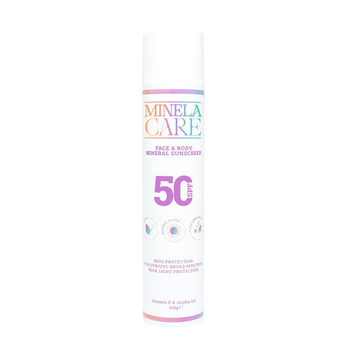 Minela Care Organic SPF50+ Mineral Sunscreen 110g for Face & Body