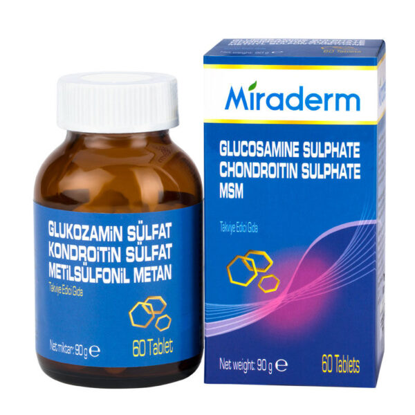 Таблетки Miraderm с сульфатом глюкозамина для здоровья суставов