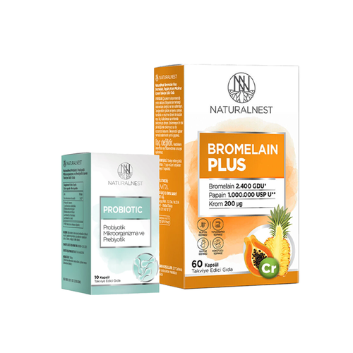 Naturalnest Bromelain Plus & Probiotic 10 Capsules Combo