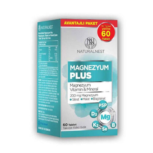 Naturalnest Magnesium Plus 60 Tablets - Dietary Supplement