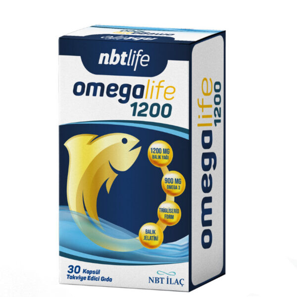 أوميغا لايف 1200 - دعم القلب والدماغ 30 كبسولة من NBT Life