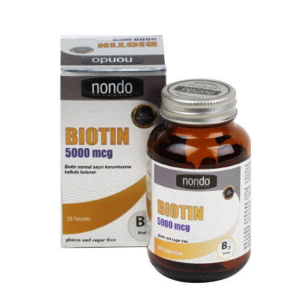 nondo-vitamins-biotin-5000-mcg-for-healthy-hair-and-skin-30-caps-supports-hair-growth-and-skin-health