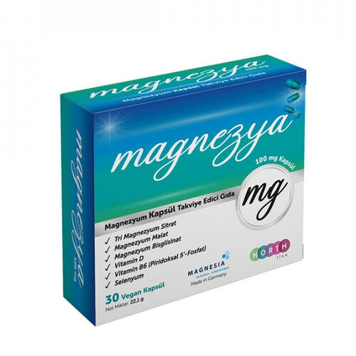 North Line Vegan Magnesium 100mg - 30 Capsules for Wellness