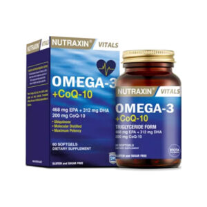 Таблетки Nutraxin Omega-3 и CoQ-10 для здоровья сердца и энергии