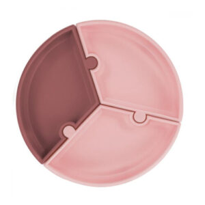 OiOi Puzzle Silicone Food Plate 6 Months+ Pink - Claret Red