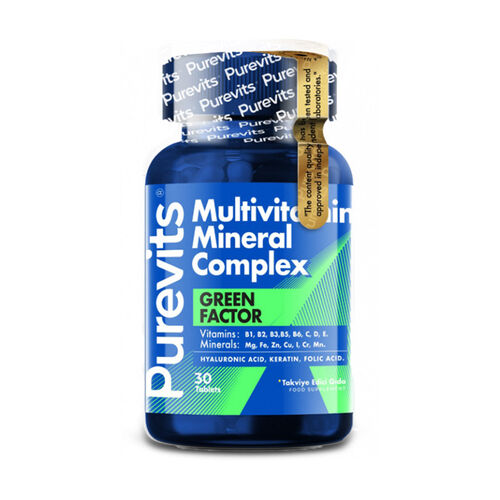 Purevits Green Factor Multivitamin & Mineral Complex 30 Tabs