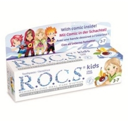 ROCS Kids Fruity Toothpaste 35ml for Ages 3-7 - Fluoride Free