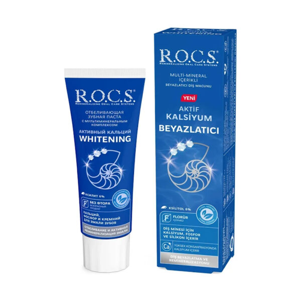 ROCS Active Calcium Whitening Toothpaste 75ml - Enamel Care