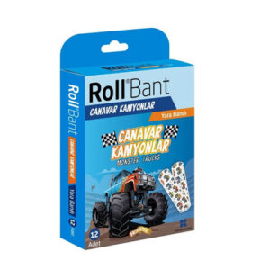 Roll Tape Monster Trucks Band-Aids - 12 Fun Designs for Kids