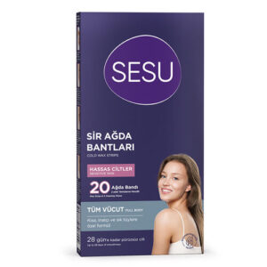 Sesu Sensitive Skin Wax Strips - 20 Count Hair Removal Pack