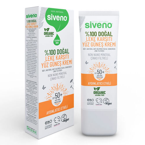 Siveno Natural SPF 50 Face Sunscreen - Spot-Reducing 30ml