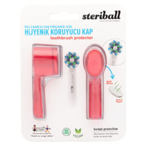 Steriball Red Hygienic Toothbrush Container for Travel & Home