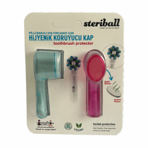 Steriball Hygienic Toothbrush Case - Pink & Clear Design