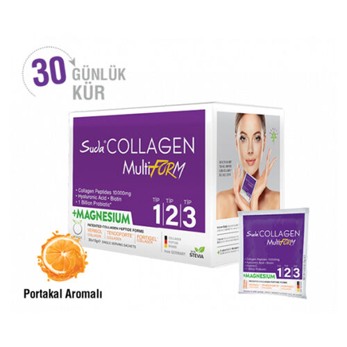 Suda Collagen Multiform+ with Magnesium - Orange Flavor 30x15g
