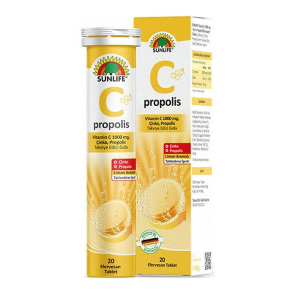 Шипучие таблетки Sunlife C Propolis с прополисом для иммунитета