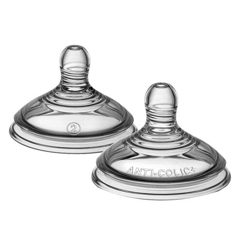 Tommee Tippee Anti-Colic Medium Flow Feeding Bottle Pacifier 2-Pack