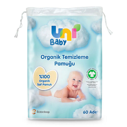 Uni Baby Soft & Absorbent Baby Cleaning Cotton 60 Pieces