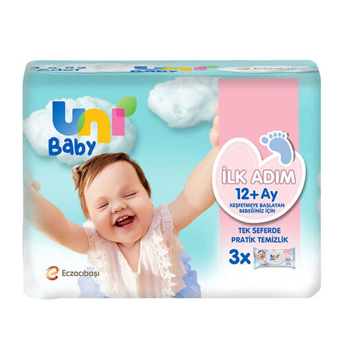 Uni Baby First Step Wet Wipes 3-Pack – Gentle & Soothing Clean