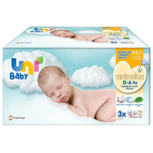 Uni Baby Newborn Wet Wipes – Gentle 3x40 Pack for Delicate Skin
