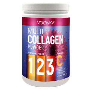 Voonka Multi Collagen Powder Hydrolyzed Collagen Type 1 2 3 vitamin C 300 gr