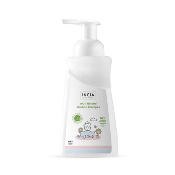 INCIA Natural Foam Shampoo for Kids 350ml - Gentle 2-in-1 Cleanser